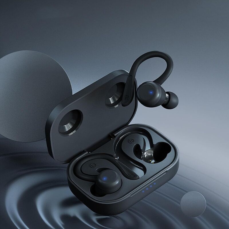foto del prodotto cuffie auricolari wireless bluetooth 5.3, 6 ore di riproduzione, impermeabili ipx6, per esercizi, palestra, lavoro all aperto