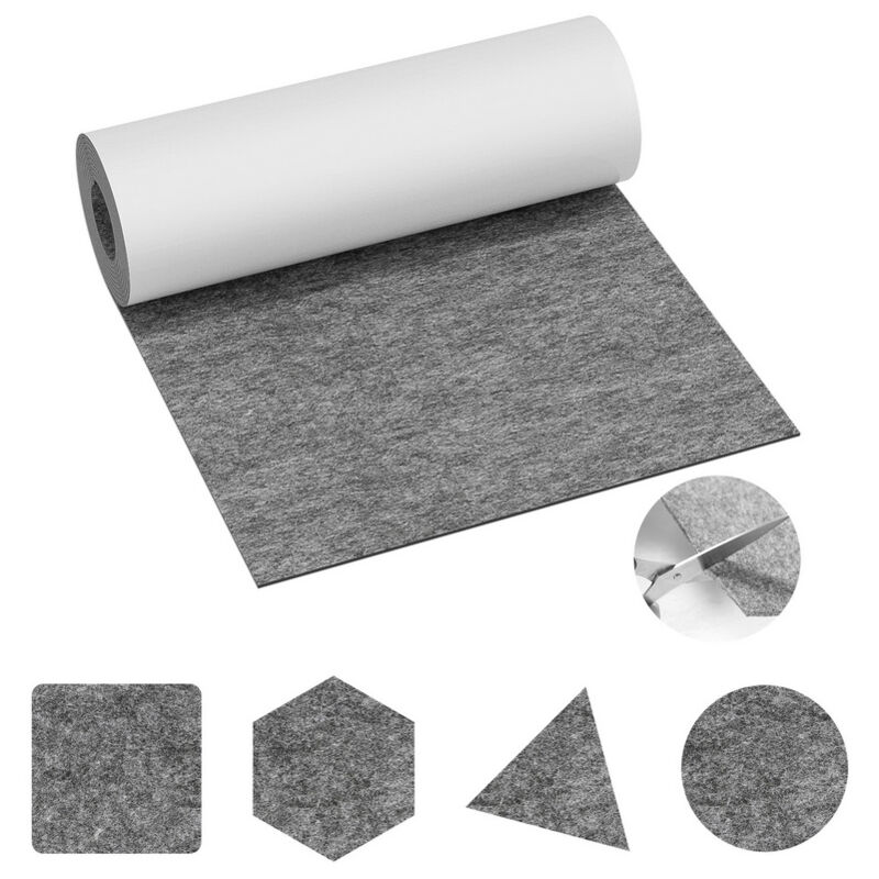 foto del prodotto hengda feltro adesivo per mobili, feltro protettivo per tavolo 50x150cm grigio