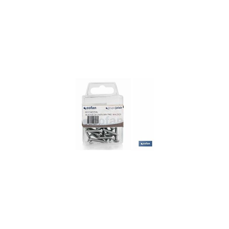 foto del prodotto blister da 20 unit . vite lamiera 42x25 din 7982