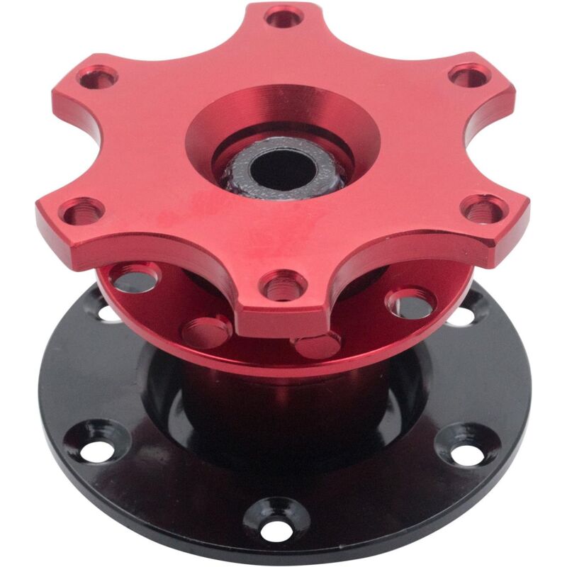 foto del prodotto volante hub boss a sgancio rapido universale per corse rally sport motoristici rosso 