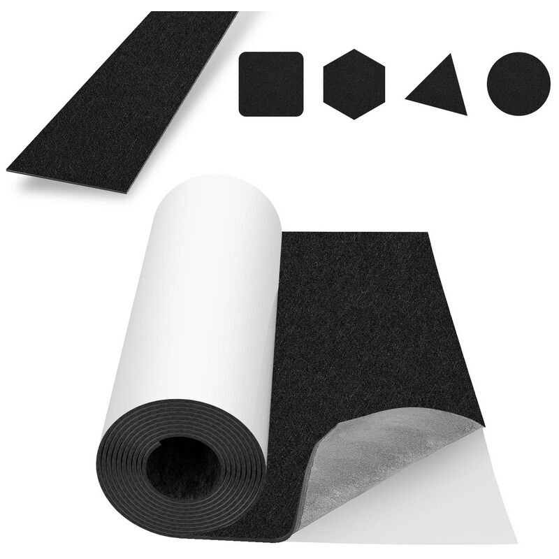 foto del prodotto hengda feltro adesivo per mobili, feltro protettivo per tavolo 100x150cm nero