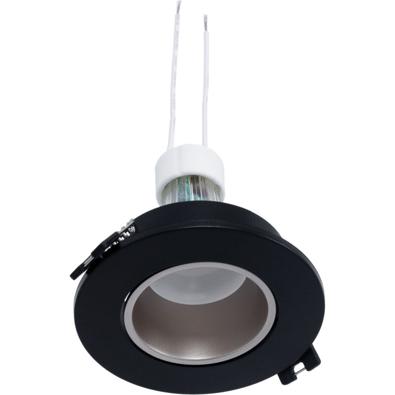 foto del prodotto lotto anello da incasso 90mm nero champagne lampadina gu10 bianco neutro