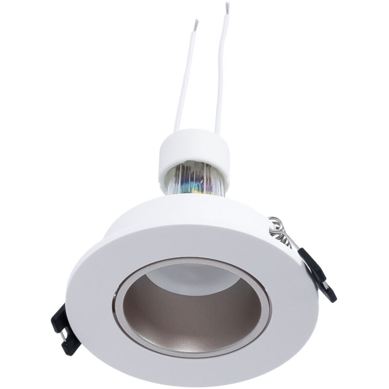 foto del prodotto lotto anello da incasso 90mm bianco champagne lampadina gu10 bianco neutro