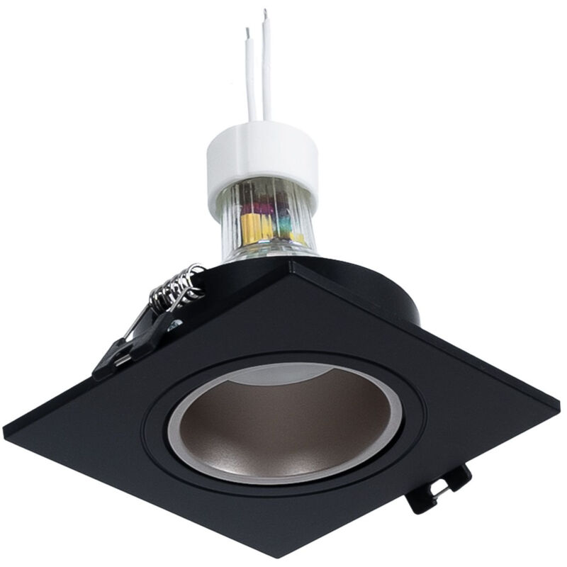 foto del prodotto lotto anello downlight quadrato 93x93mm nero champagne bianco neutro