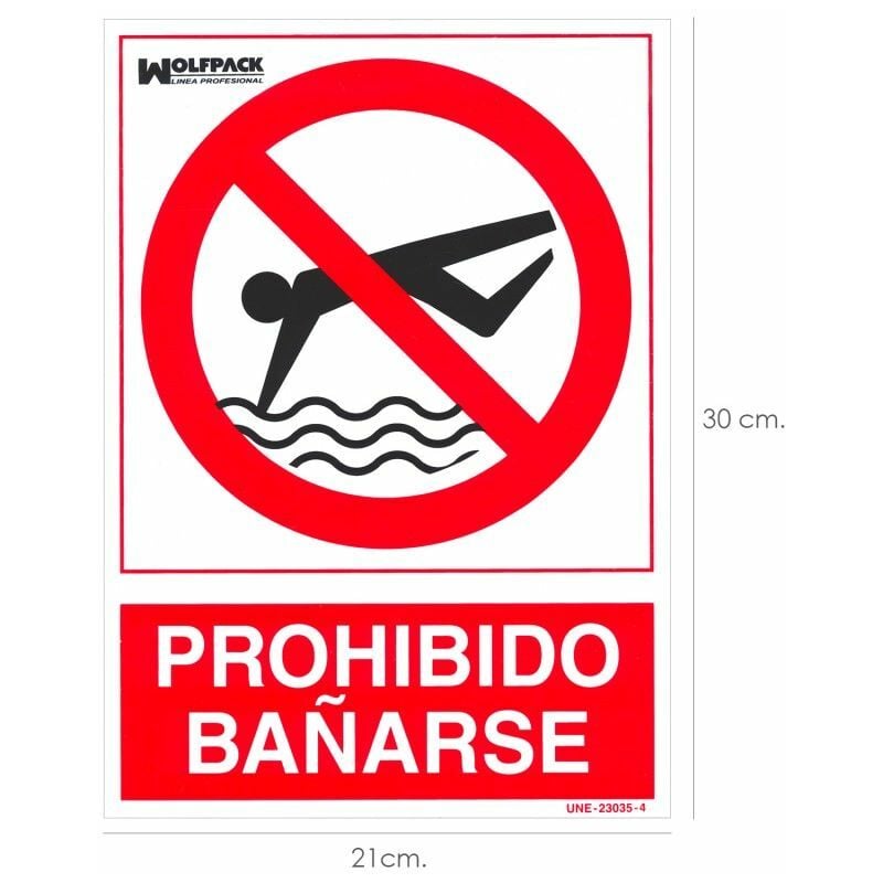 foto del prodotto poster vietato fare il bagno 30x21 cm.