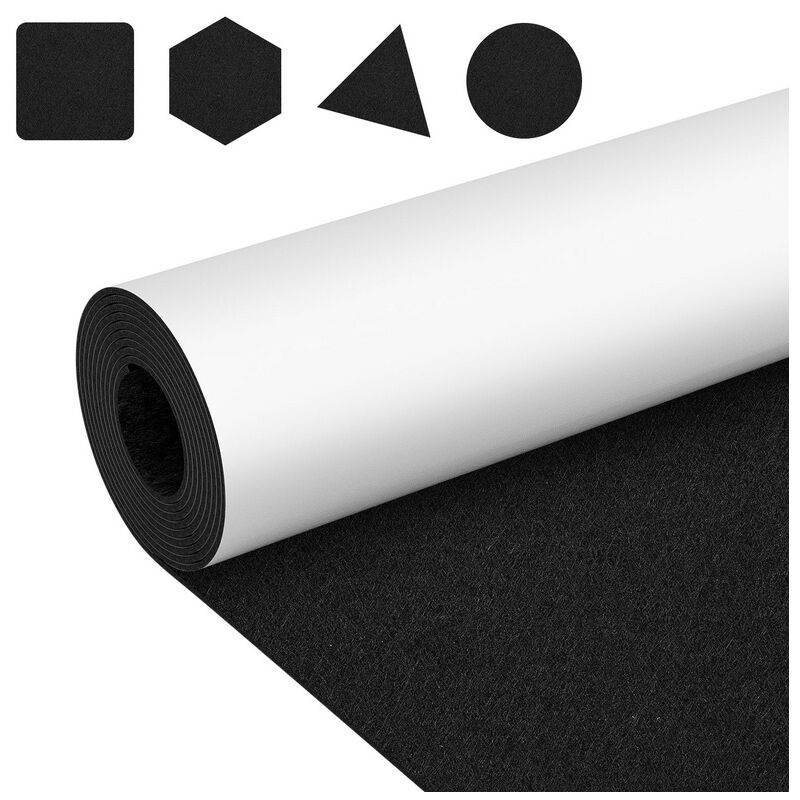 foto del prodotto vingo feltro adesivo per mobili, feltro protettivo per tavolo 100x150cm nero