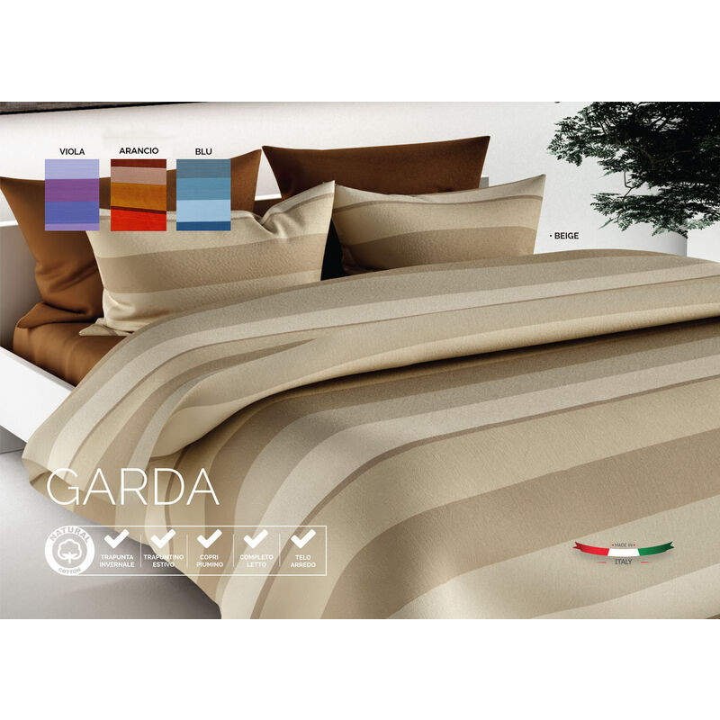 foto del prodotto trapunta estiva quilt primaverile leggero 100gr disegno garda, misurasingolocolorebeige