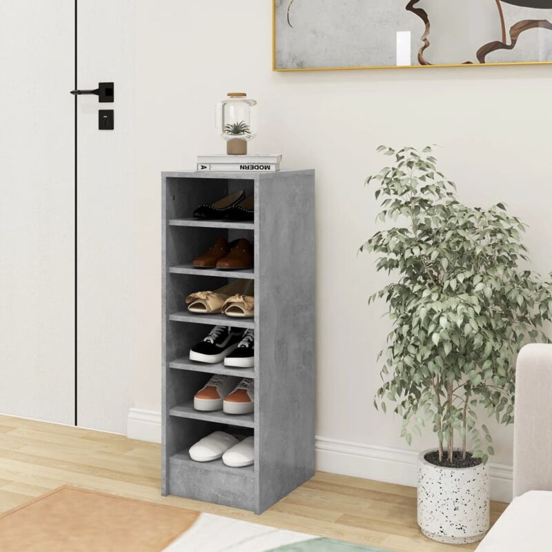 foto del prodotto scarpiera salvaspazio,portascarpe,mobili per scarpe grigio cemento 31,5x35x90 cm in truciolato mci860092 bonnevie