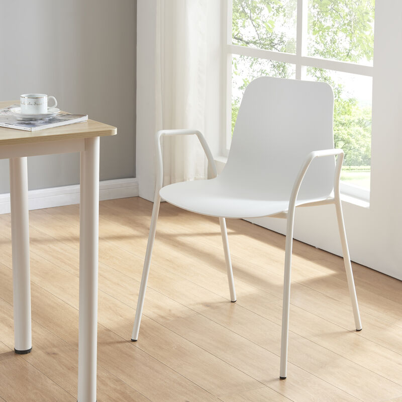 foto del prodotto sedia da sala kankaanp seduta schienale monoblocco bianco en.casa 