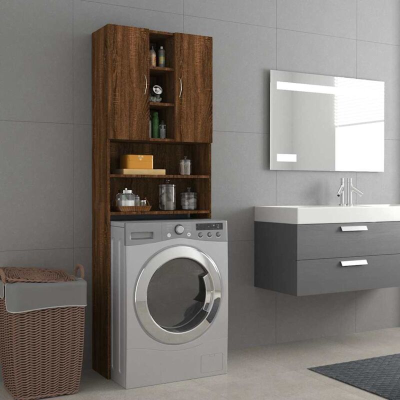 foto del prodotto furniture limited mobile per lavatrice rovere marrone