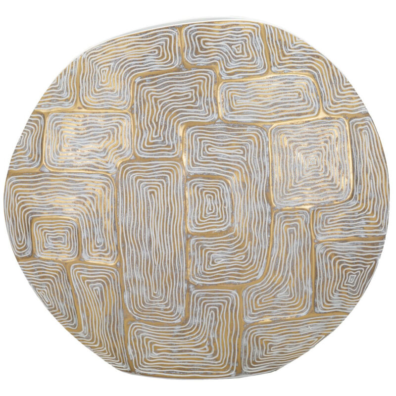 foto del prodotto epikasa vaso decorativo mf662, poliresina, oro, bianco, 48x13x44,5 cm