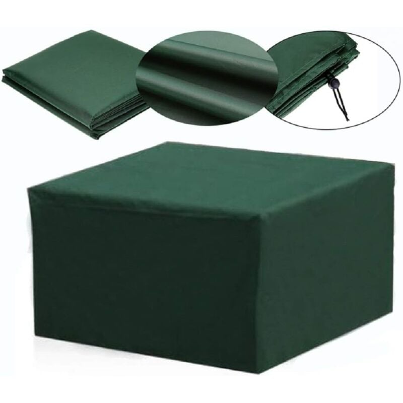 foto del prodotto copertura impermeabile per mobili da giardino rettangolari, protezione uv, 13 misure verde 115x115x70 cm 
