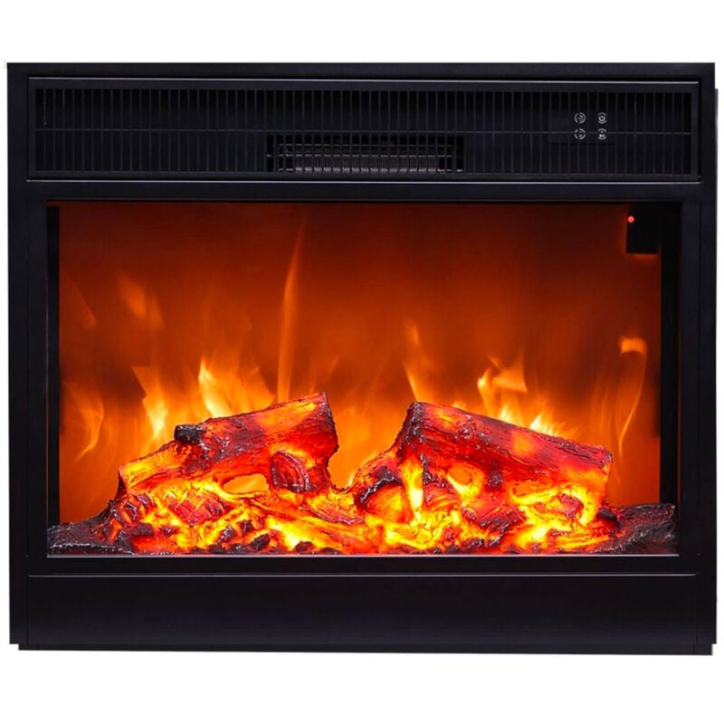 foto del prodotto camino elettrico da incasso effetto fiamma 75x62,5x18 cm 1500w sined panarea nero