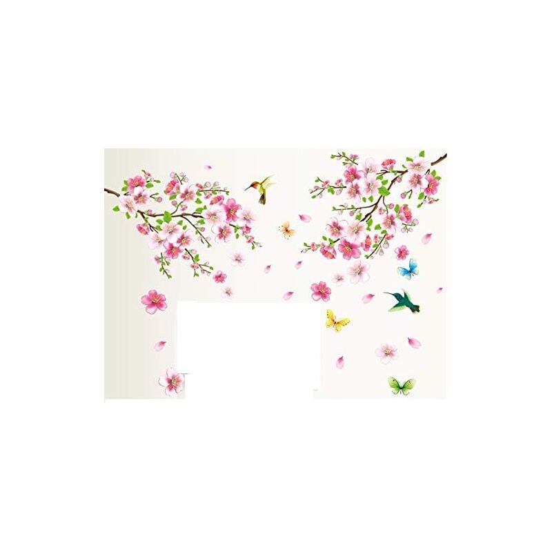 foto del prodotto adesivo da parete xxl fiori di pesco uccelli farfalle adesivi da parete adesivi da parete adesivi da parete soggiorno camera da letto deco 