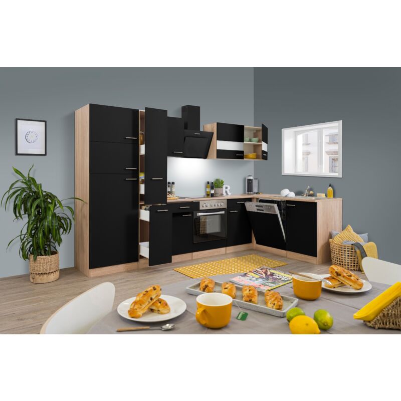 foto del prodotto cucina blocco cucina blocco cucina ad angolo rovere nero merle 310x172cm respecta