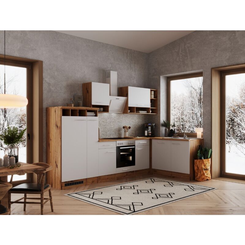 foto del prodotto cucina blocco cucina blocco cucina angolo cucina rovere bianco hilde 310x172 cm respecta