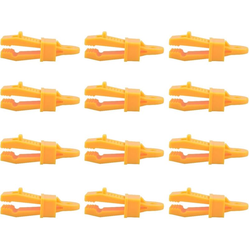 foto del prodotto 12 pezzi di clip per teloni per tenda da campeggio, morsetti per teloni leggeri per teloni, vestiti, tenda da campeggio, spiaggia, alpinismo, giallo