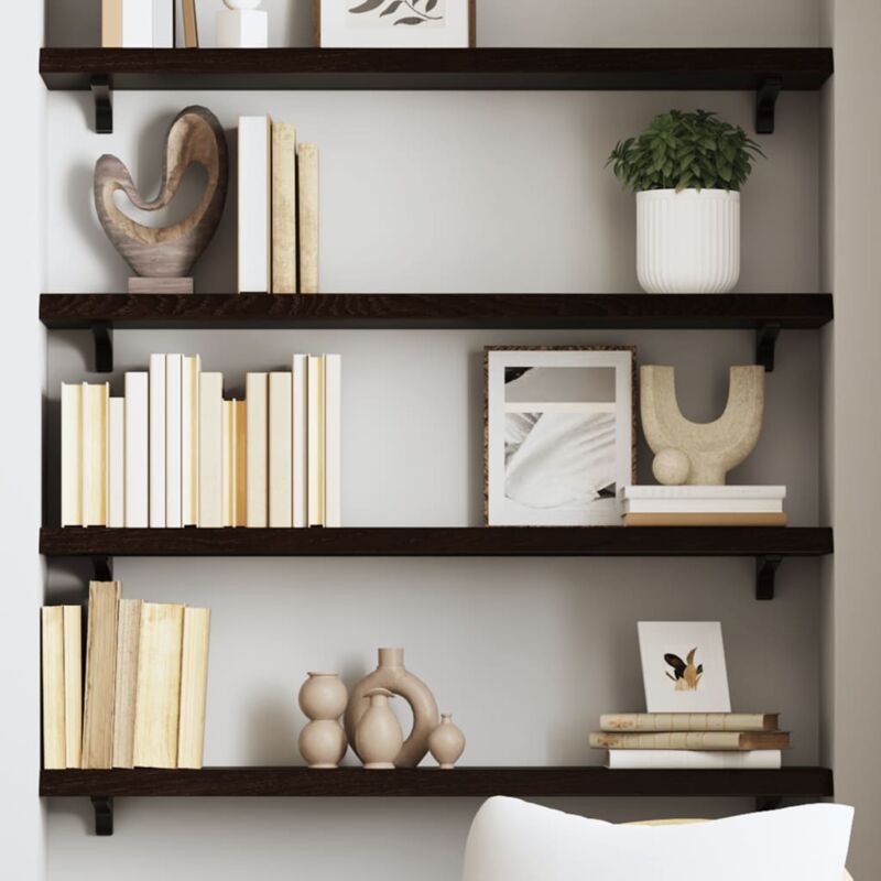foto del prodotto furniture limited ripiano muro marrone scuro 100x20x4 cm