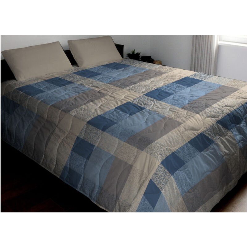 foto del prodotto trapuntino piumino estivo primaverile 100gr mq leggero disegno scotland, misurasingolocoloreazzurro