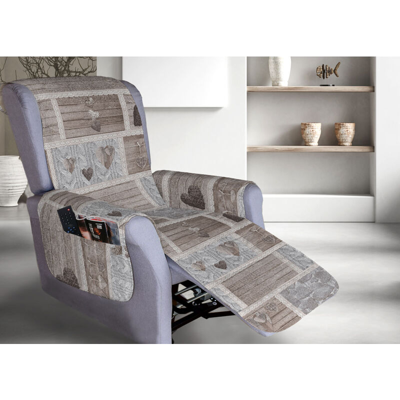 foto del prodotto copripoltrona reclinabile trapuntata shabby love poltrona relax linea pensieri delicati, misurapoltronacolorebeige