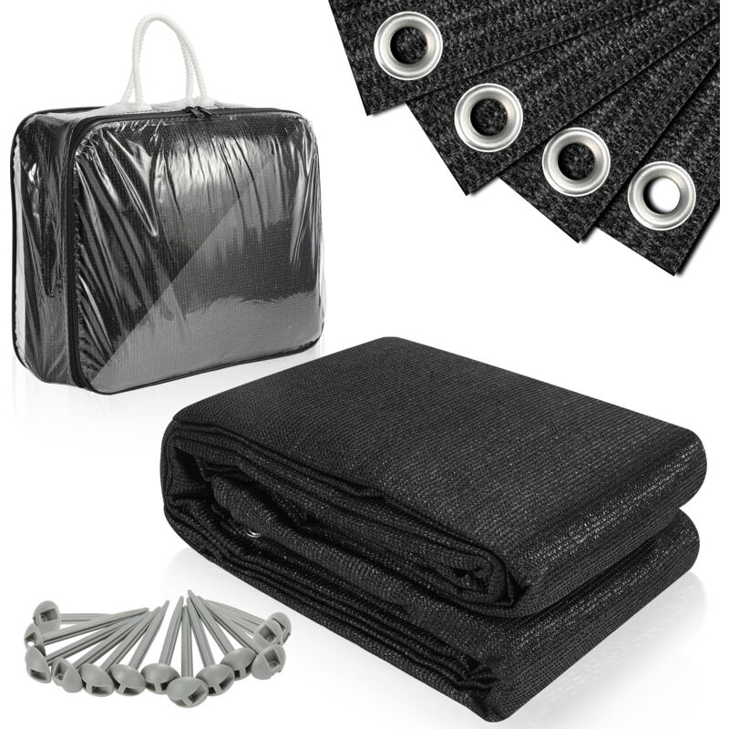 foto del prodotto hengda tappetino impermeabile per tenda da campeggio telo tenda all aperto coperta da picnic caravan 250x350cm,nero