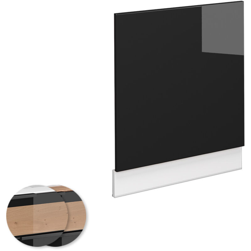 foto del prodotto pannello frontale fame line, rovere nero lucido, 60 cm senza piano di lavoro vicco