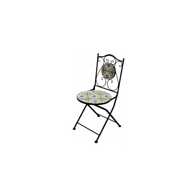 foto del prodotto sedie decojardin salento 38xh46x92 cm in acciaio e ceramica decorata da arredo giardino garden deluxe collection