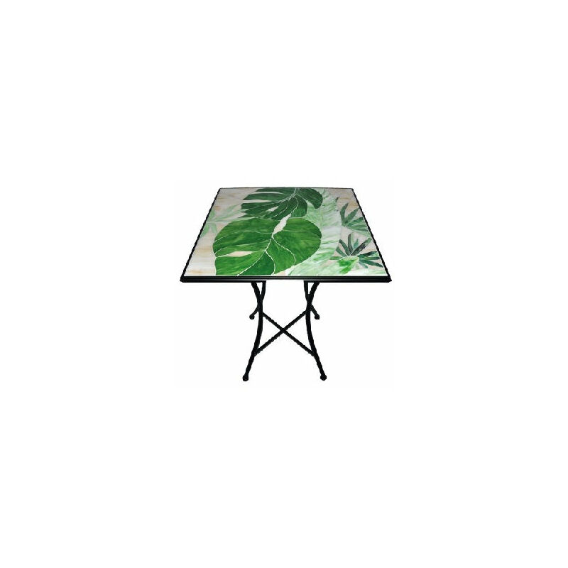 foto del prodotto tavolo decojardin costarica in acciaio con decorazione in ceramica 60x60xh75 cm