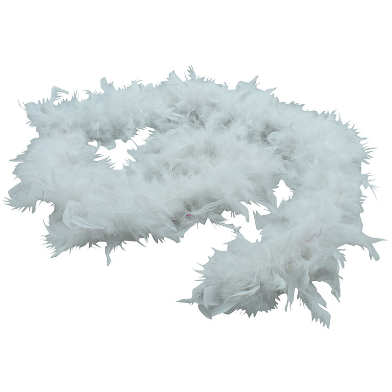 foto del prodotto boa piumato bianco lungo 180 cm per decorazioni natalizie accessorio elegante 50gr finestre, porte, eventi