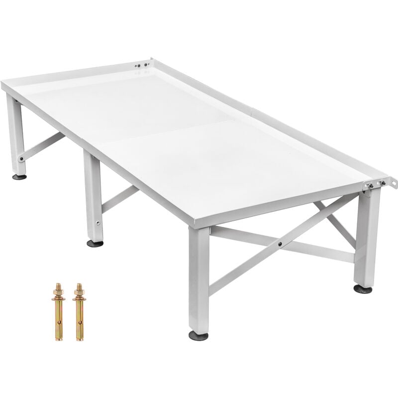 foto del prodotto lavatrice standard telaio alzatina da 124x55x30cm a 2 posti, capacita di carico 150kg piedistallo per lavatrice e asciugatrice in ferro, base per