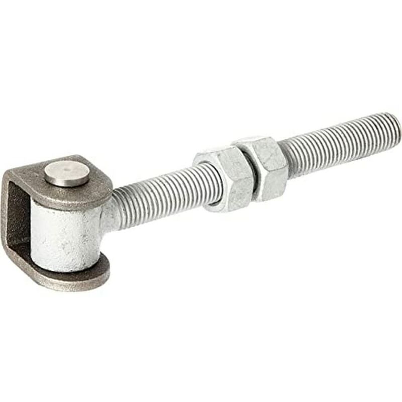 foto del prodotto 418366 bandella per cancelli, con dadi, vite ad occhiello zincata a caldo, perno di collegamento e anello di sicurezza in acciaio inox, filettatura