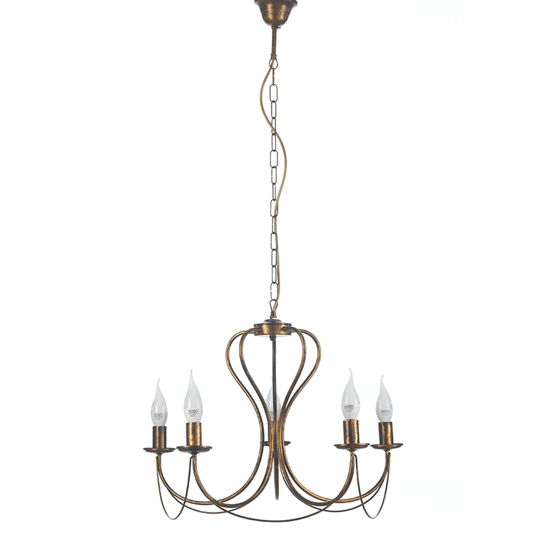 foto del prodotto 4236 5b lampadario candela 5 luci col.bronzo