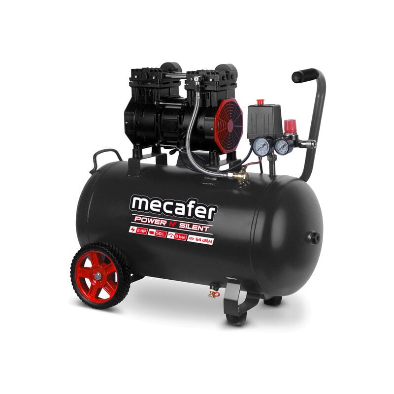 foto del prodotto 425563 compresseur d air m cafer power n silent 50l 2hp 8bar avec 2 roues