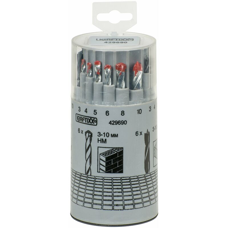 foto del prodotto 429690 hss kit punte a spirale da metallo 18 parti 3 mm, 4 mm, 5 mm, 6 mm, 8 mm, 10 mm din 338 alberino cilindrico kwb