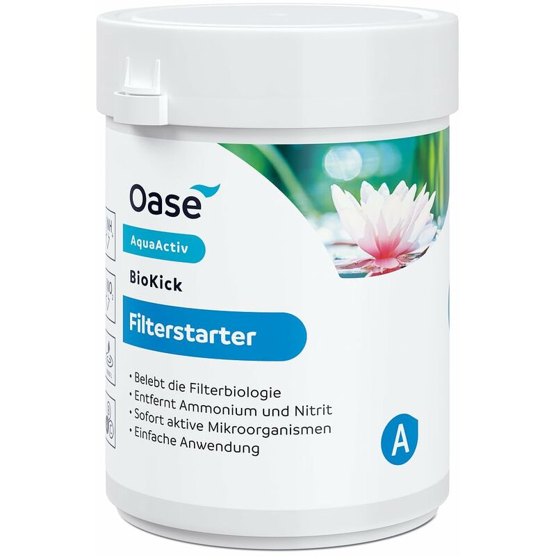 foto del prodotto 43150 aquaactiv biokick 95 g 100 ml batteri per laghetti da stagno, per laghetti da giardino, laghetti fino a max. 5 m , argento oase