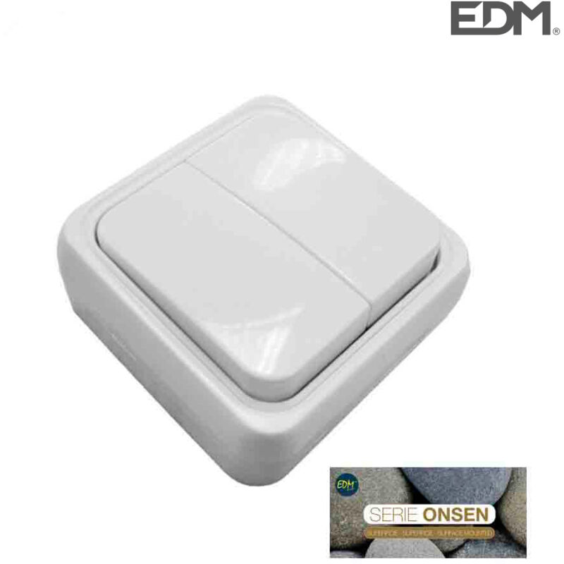 foto del prodotto 43166 interruttore di superficie doppio serie onsen, multicolore edm