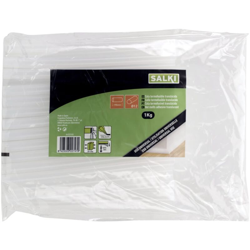 foto del prodotto 4322103 borsa colla termica, 12 mm, trasparente 1 kg salki