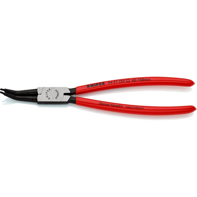 foto del prodotto 44 31 j32 pinza per anelli di sicurezza per anelli di sicurezza interni a fori angolazione a 45 rivestiti in resina sintetica bonderizzata nera 225