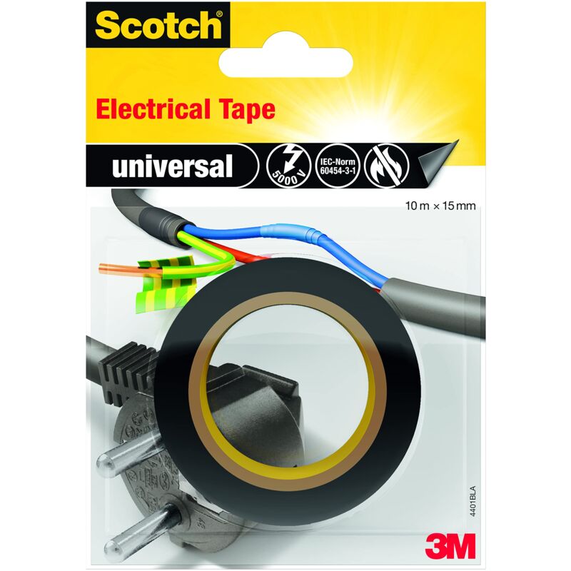 foto del prodotto 4401bla nastro isolante in pvc, nero, 15 mm x 10 m scotch