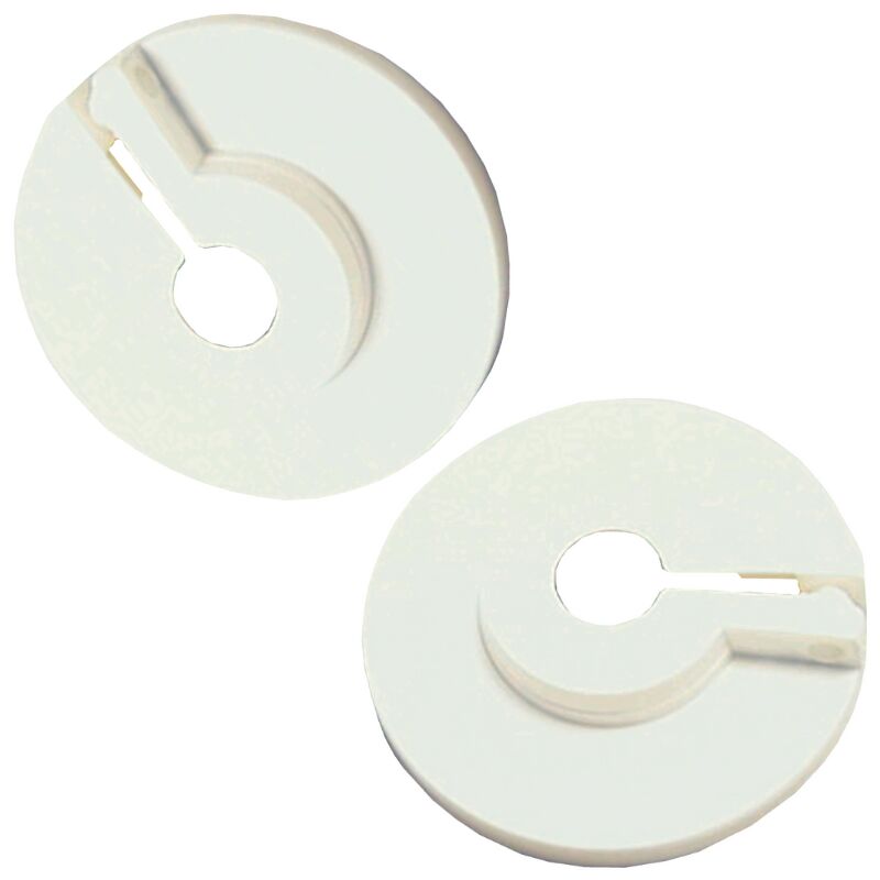 foto del prodotto 4409014 rosone copritubo rosetta apribile abs per termosifoni foro 28 mm 3 4 collare per copertura tubi radiatori caloriferi, bianca 2 pz.