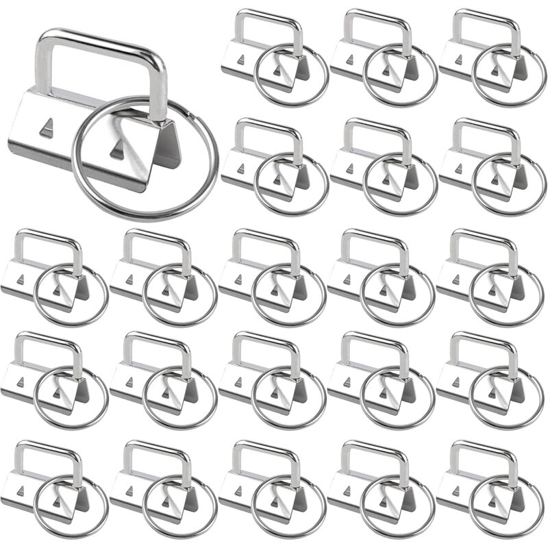 foto del prodotto 45 pezzi di accessori per portachiavi, clip per cinturino in metallo fai da te con anello, clip per portachiavi, braccialetto, borsa, cordino,