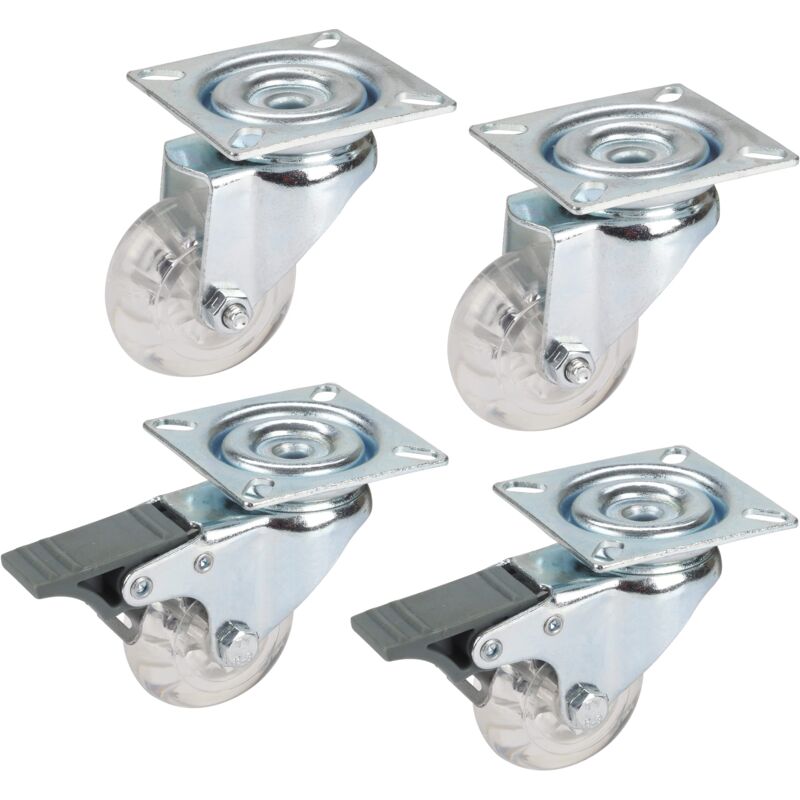 foto del prodotto 450551 450551 set di 2 rotelle con sistema di bloccaggio totale, 50 x 20 mm, portata 40 kg, multicolore d rner helmer