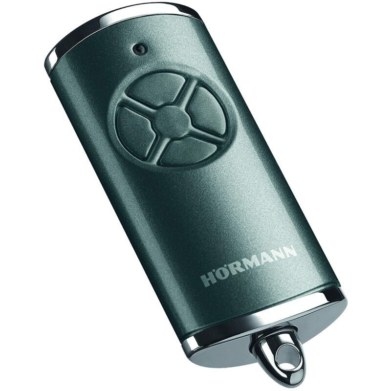 foto del prodotto 4511569 trasmettitore hse 4 bs frequenza 868 mhz, grigio lucido, con tappi cromati, batterie, dimensioni 28 x 70 x 14 mm, anello portachiavi