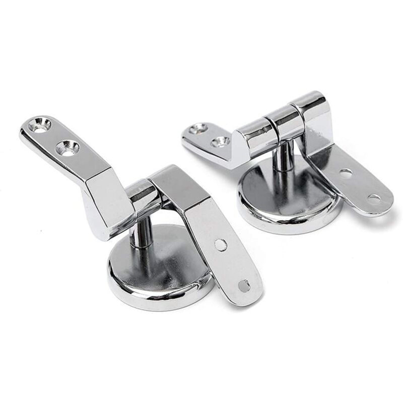 foto del prodotto 4538023 cerniere copriwater universali, coppia cerniere di ricambio regolabili in ottone per tavoletta sedile wc in legno, sedili wc mdf cromate