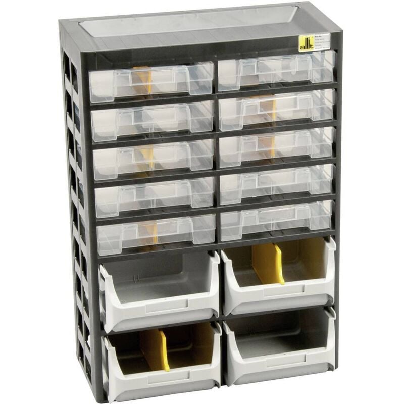 foto del prodotto 458140 armadietto porta minuteria varioplus basic d 21 l x a x p 305 x 435 x 170 mm nero, grigio, giallo 1 pz. allit