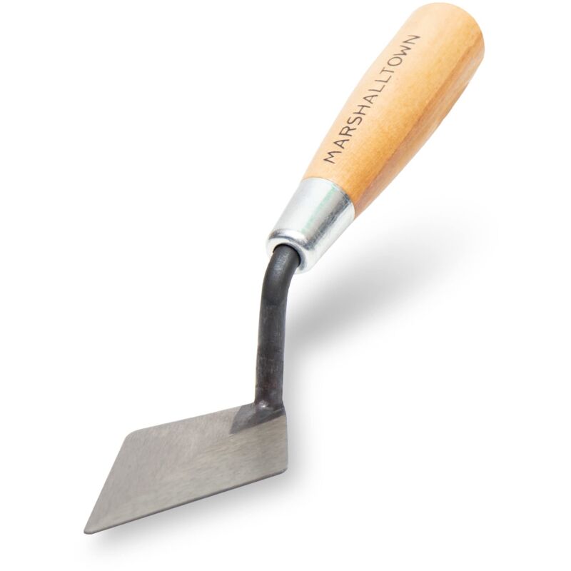 foto del prodotto 46 114s archaeology trowel, rigida a punta in stile londinese, con manico in legno, cazzuola in acciaio, dimensioni 102x51 mm, argento marshalltown