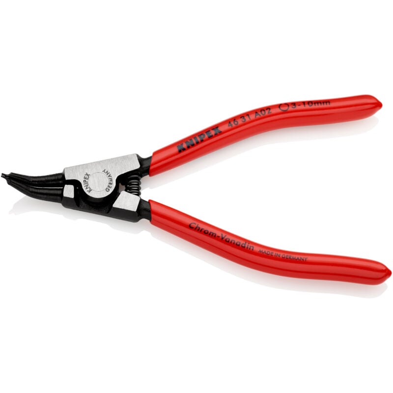 foto del prodotto 46 31 a02 pinza per anelli di sicurezza per anelli di sicurezza esterni su alberi angolazione a 45 rivestiti in resina sintetica bonderizzata nera
