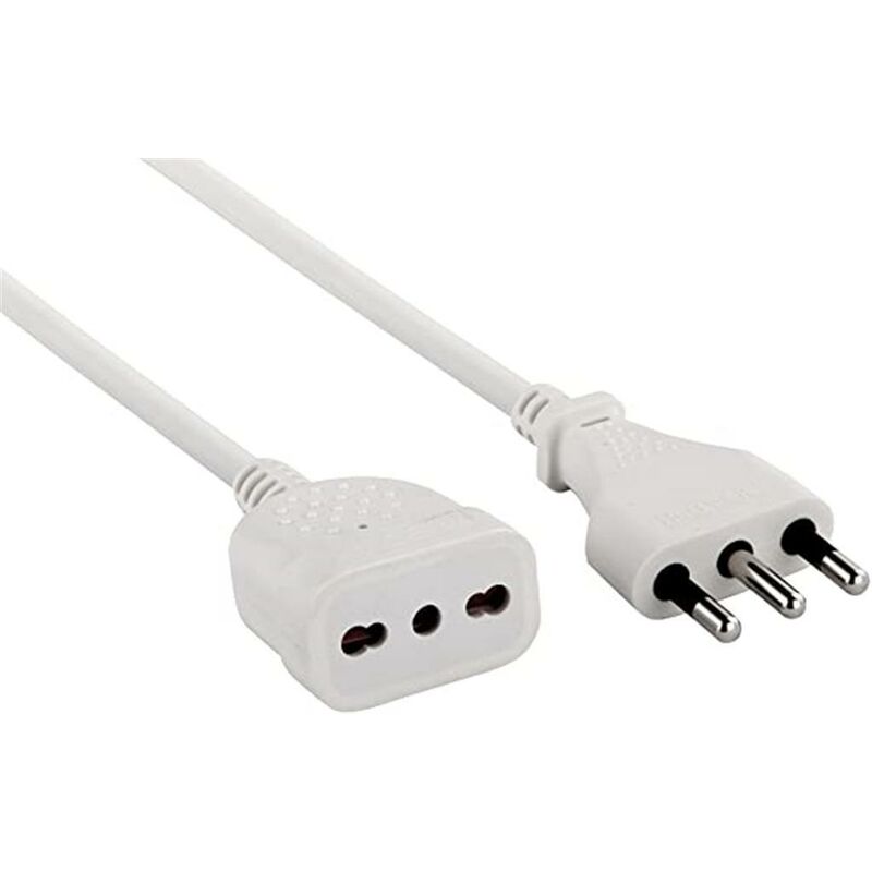 foto del prodotto 46121 prolunga 3 mt spina e presa bivalente 10 16a, nera electraline