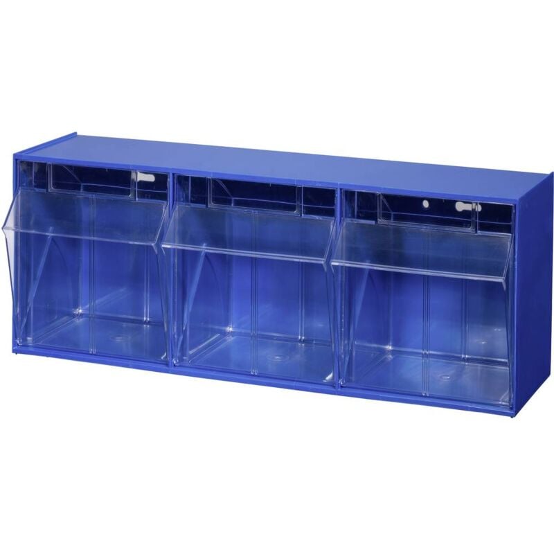 foto del prodotto 464410 cassettiera porta minuteria varioplus proflip 3 l x a x p 600 x 240 x 200 mm blu, trasparente 1 pz. - allit