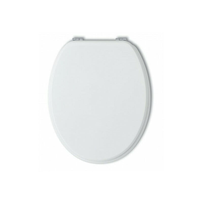 foto del prodotto 4665101 sedile copriwater universale joker, tavoletta wc, coprivaso wc, sedile wc bagno in legno mdf laccato, cerniere in ottone regolabili, bianco